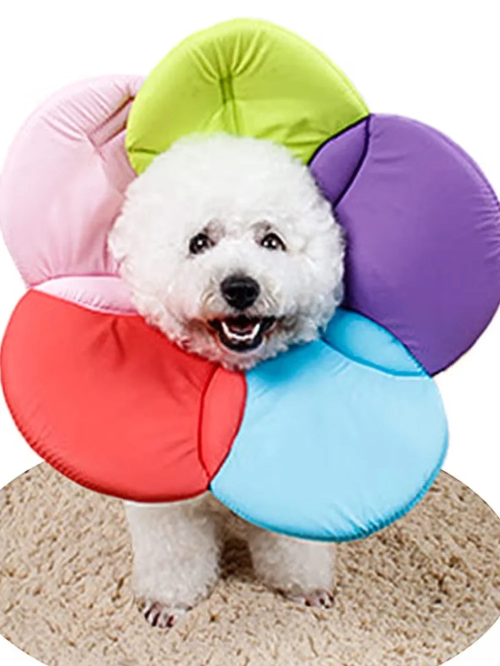 Recovery Pet Flower Fabric Plush Cone Collar Size Small